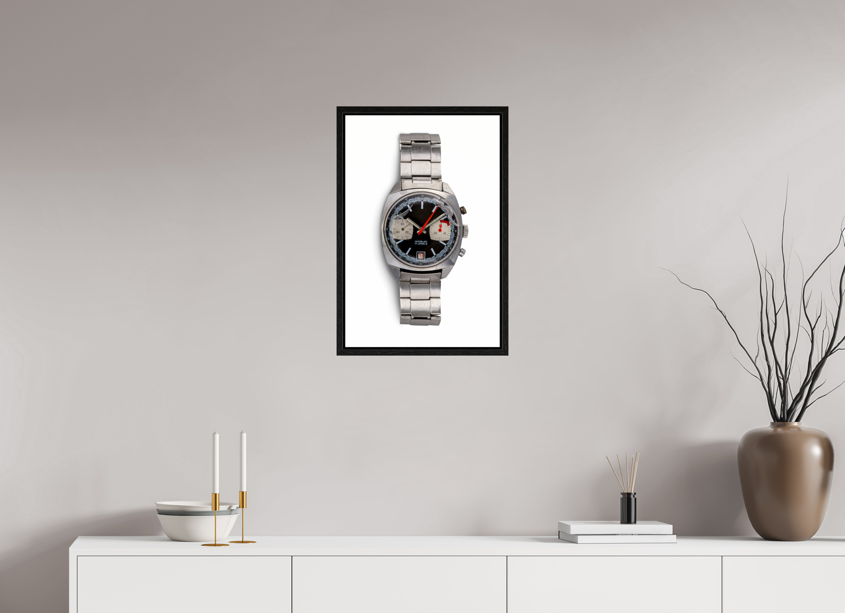 40 x 60 cm, Floater Frame Armbanduhr - 50 Jahre alt. Die Hommage.