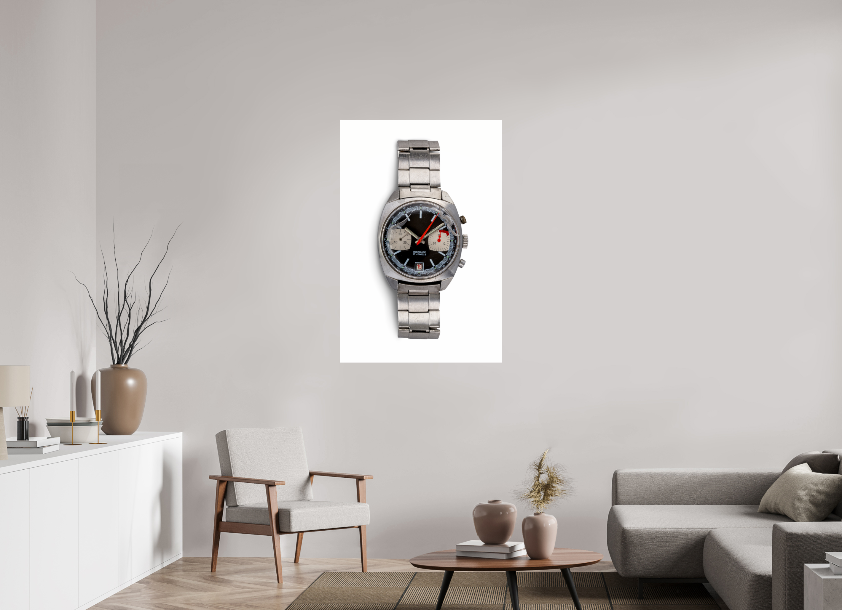 80 x 120 cm, Photo Print Under Acrylic Glass Armbanduhr - 50 Jahre alt. Die Hommage.