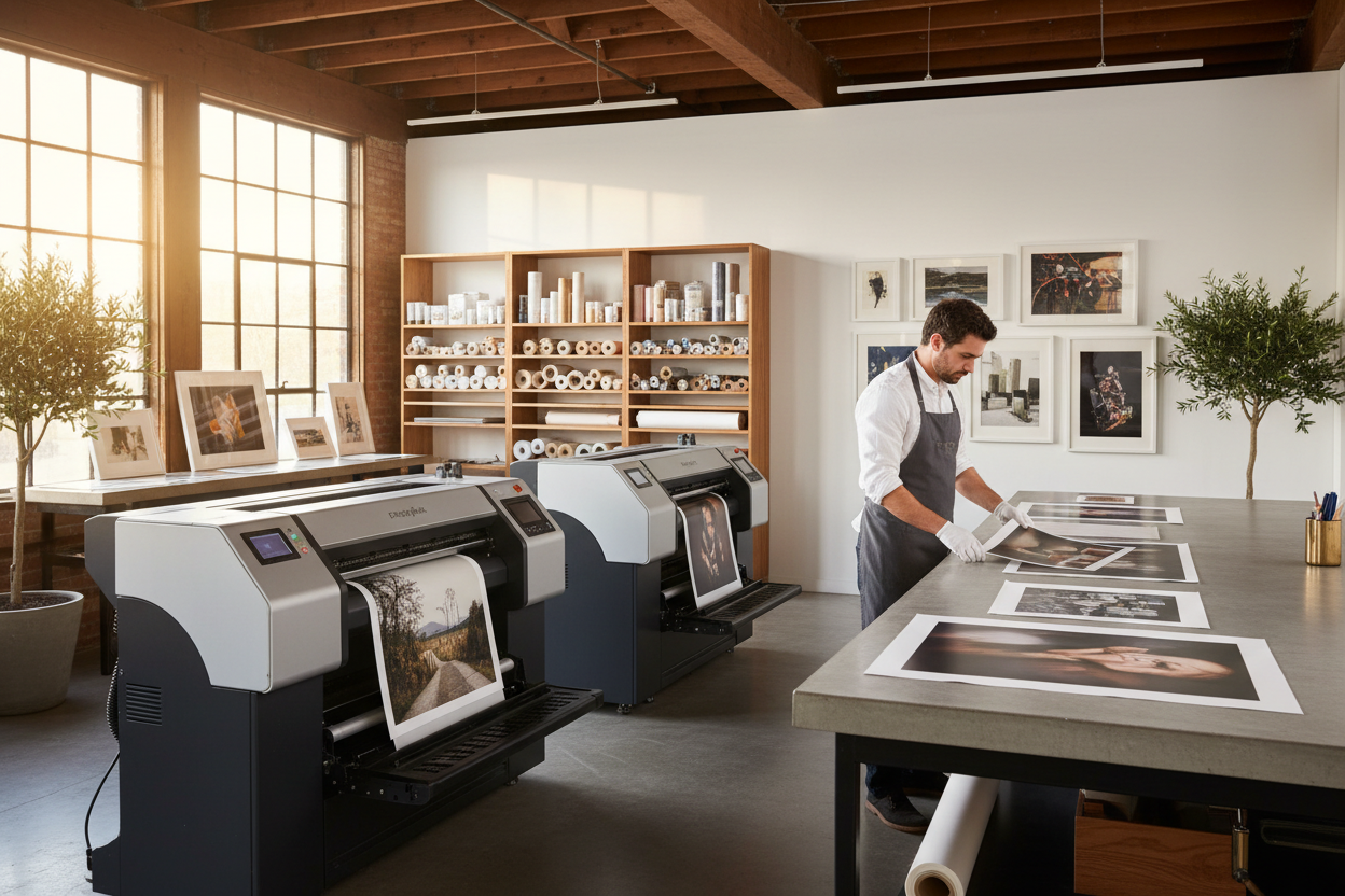 ich benötige ein Bild. Das Bild soll eine Druckerei zeigen. Es geht um edle FineArt Prints.